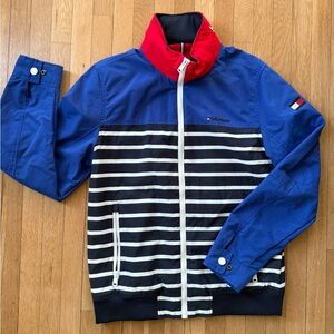 Tommy Hilfiger Men's Blue Jacket with Red Collar